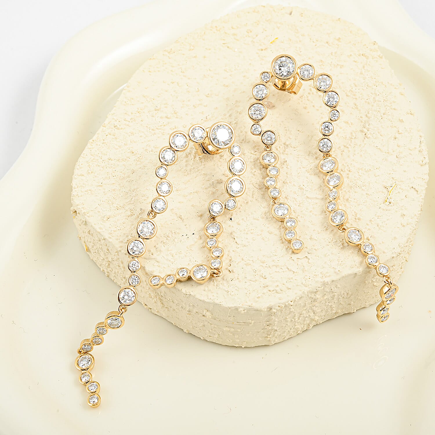 Clarte Galaxy Collection Moissanite 4.80 ctw Earrings in 14K Yellow Gold Over Sterling Silver
