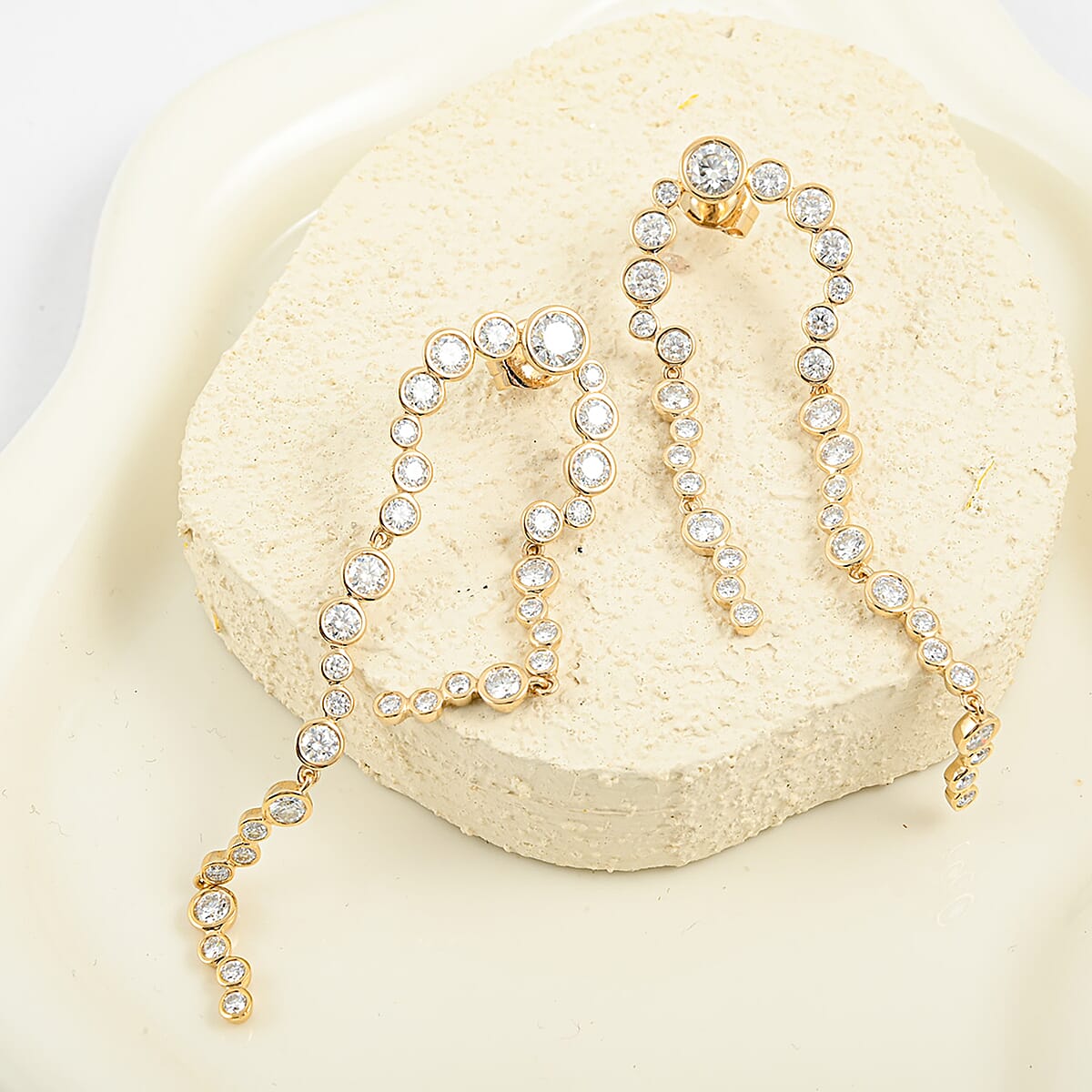 Clarte Galaxy Collection Moissanite 4.80 ctw Earrings in 14K Yellow Gold Over Sterling Silver image number 1