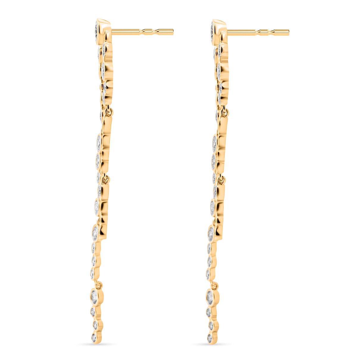 Clarte Galaxy Collection Moissanite 4.80 ctw Earrings in 14K Yellow Gold Over Sterling Silver image number 2