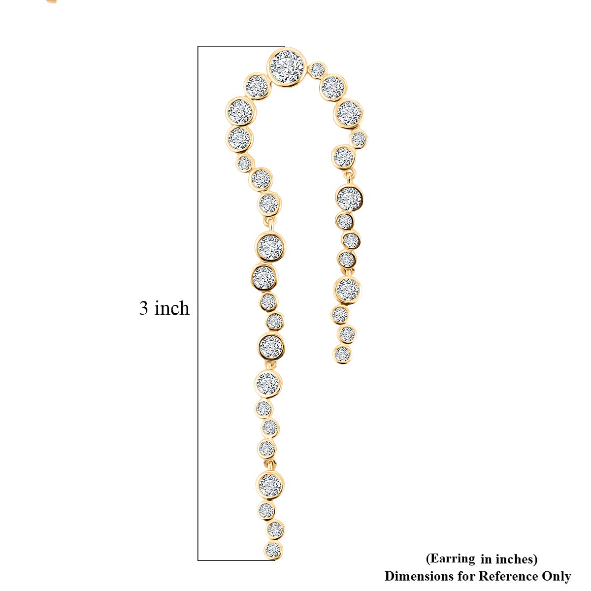 Clarte Galaxy Collection Moissanite 4.80 ctw Earrings in 14K Yellow Gold Over Sterling Silver image number 3