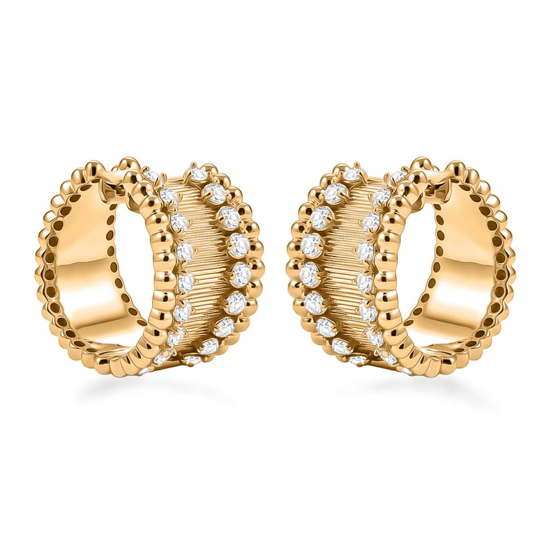Clarte Aurum Collection Moissanite 1.90 ctw Hoops Earrings in 14K Yellow Gold Over Sterling Silver