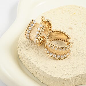 Clarte Aurum Collection Moissanite 1.90 ctw Hoops Earrings in 14K Yellow Gold Over Sterling Silver