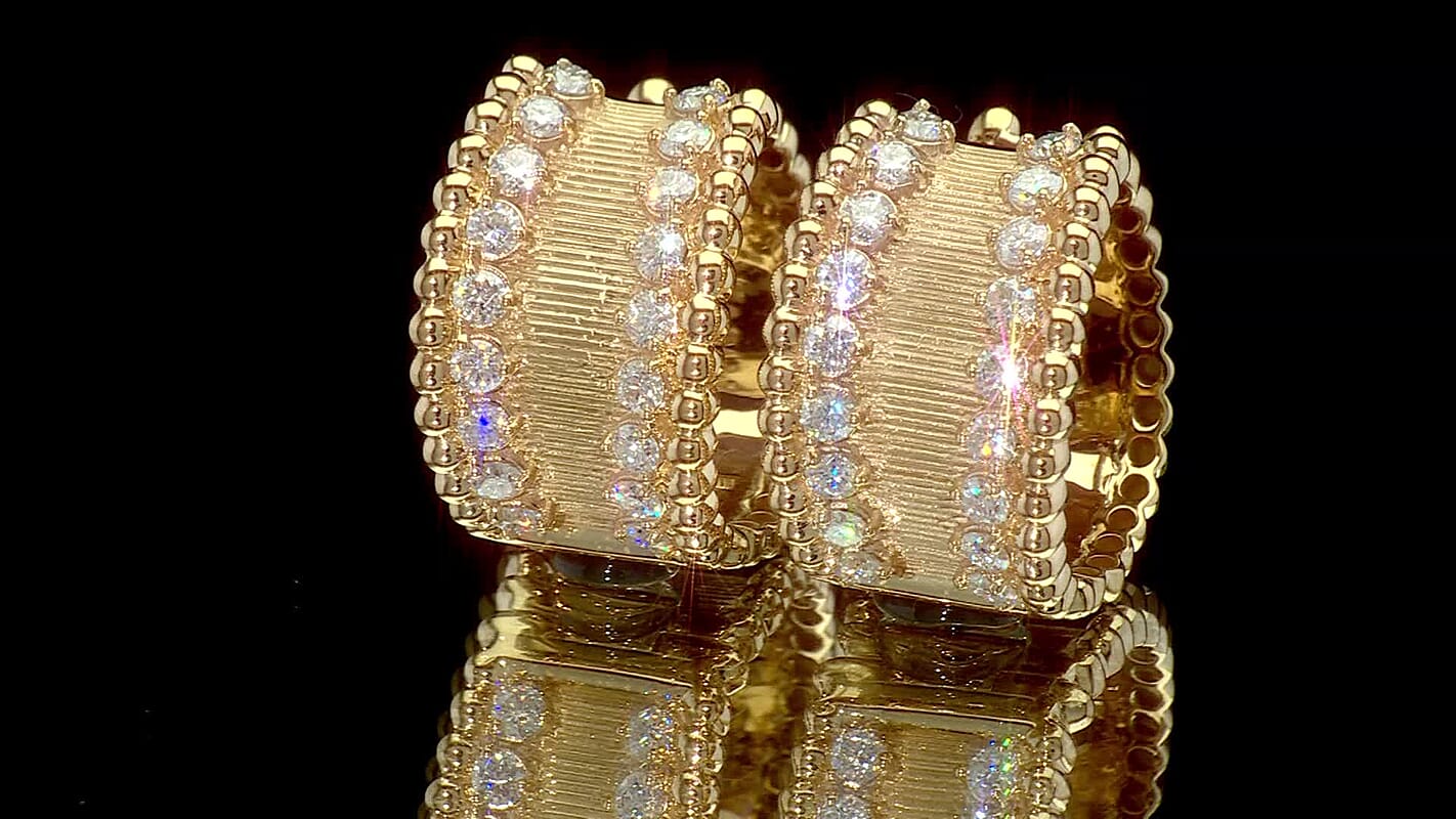 Clarte Aurum Collection Moissanite Hoops Earrings in 14K YG Over Sterling Silver 1.90 ctw
