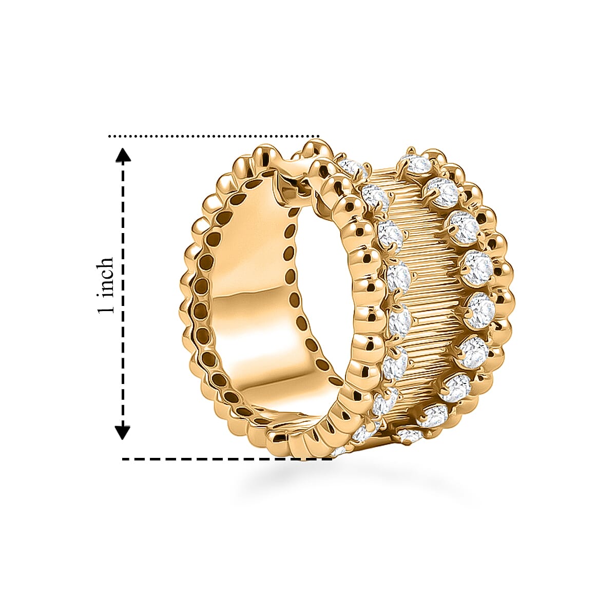 Clarte Aurum Collection Moissanite 1.90 ctw Hoops Earrings in 14K Yellow Gold Over Sterling Silver
