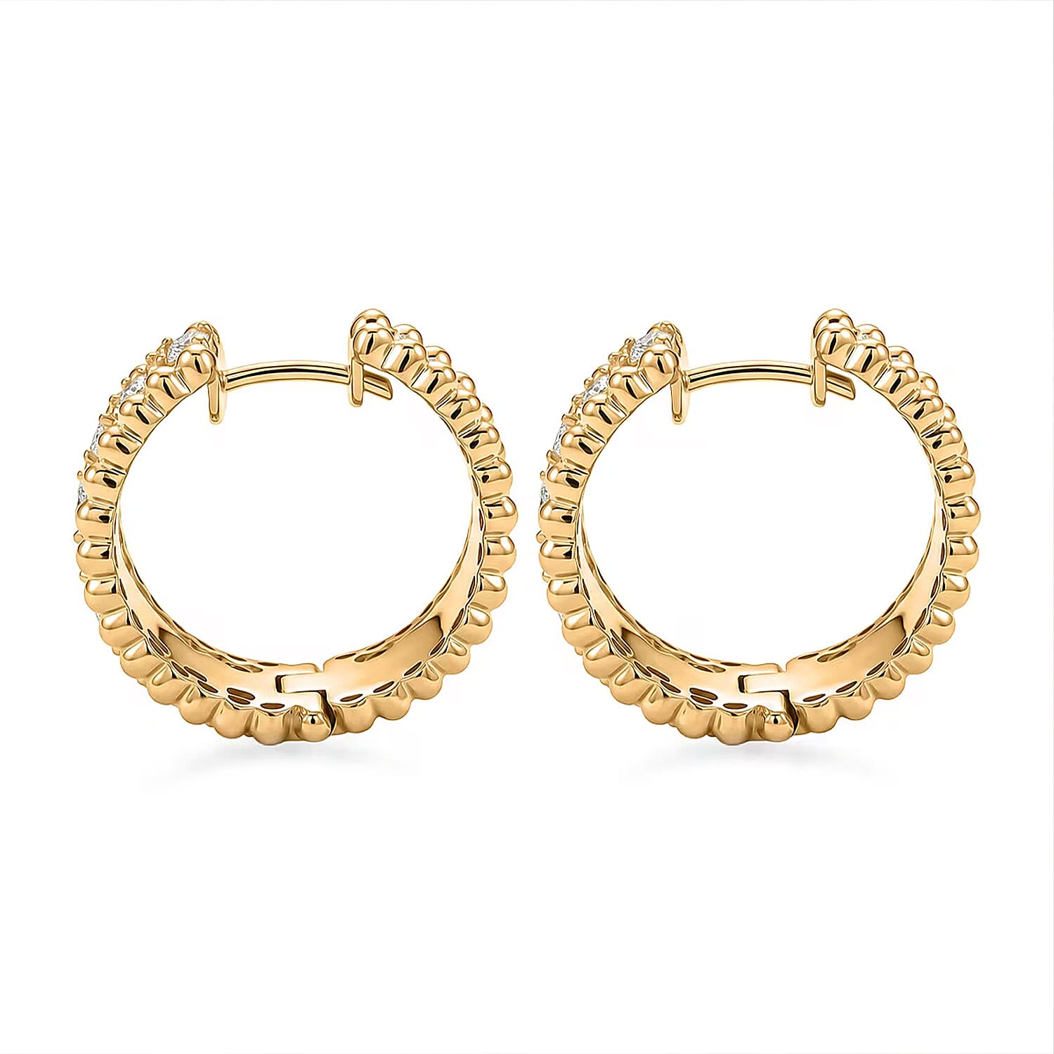 Clarte Aurum Collection Moissanite 1.90 ctw Hoops Earrings in 14K Yellow Gold Over Sterling Silver