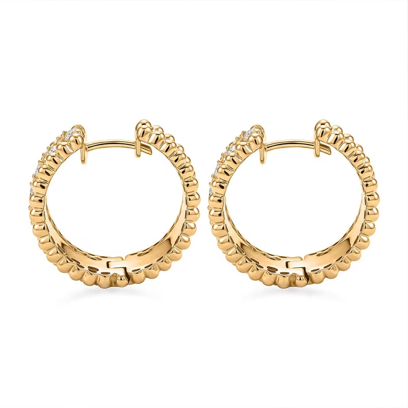 Clarte Aurum Collection Moissanite 1.90 ctw Hoops Earrings in 14K Yellow Gold Over Sterling Silver