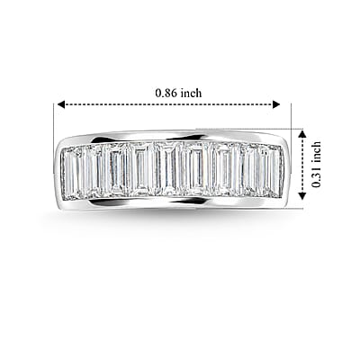 EverTrue Moissanite 2.00 ctw Band Ring in Platinum Bond (Size 6.0)