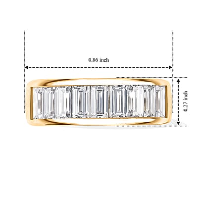 EverTrue Moissanite 2.00 ctw Band Ring in 18K YG Plated (Size 5.0)