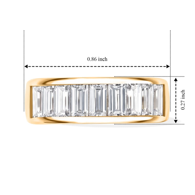 EverTrue Moissanite 2.00 ctw Band Ring in 18K YG Plated (Size 5.0)