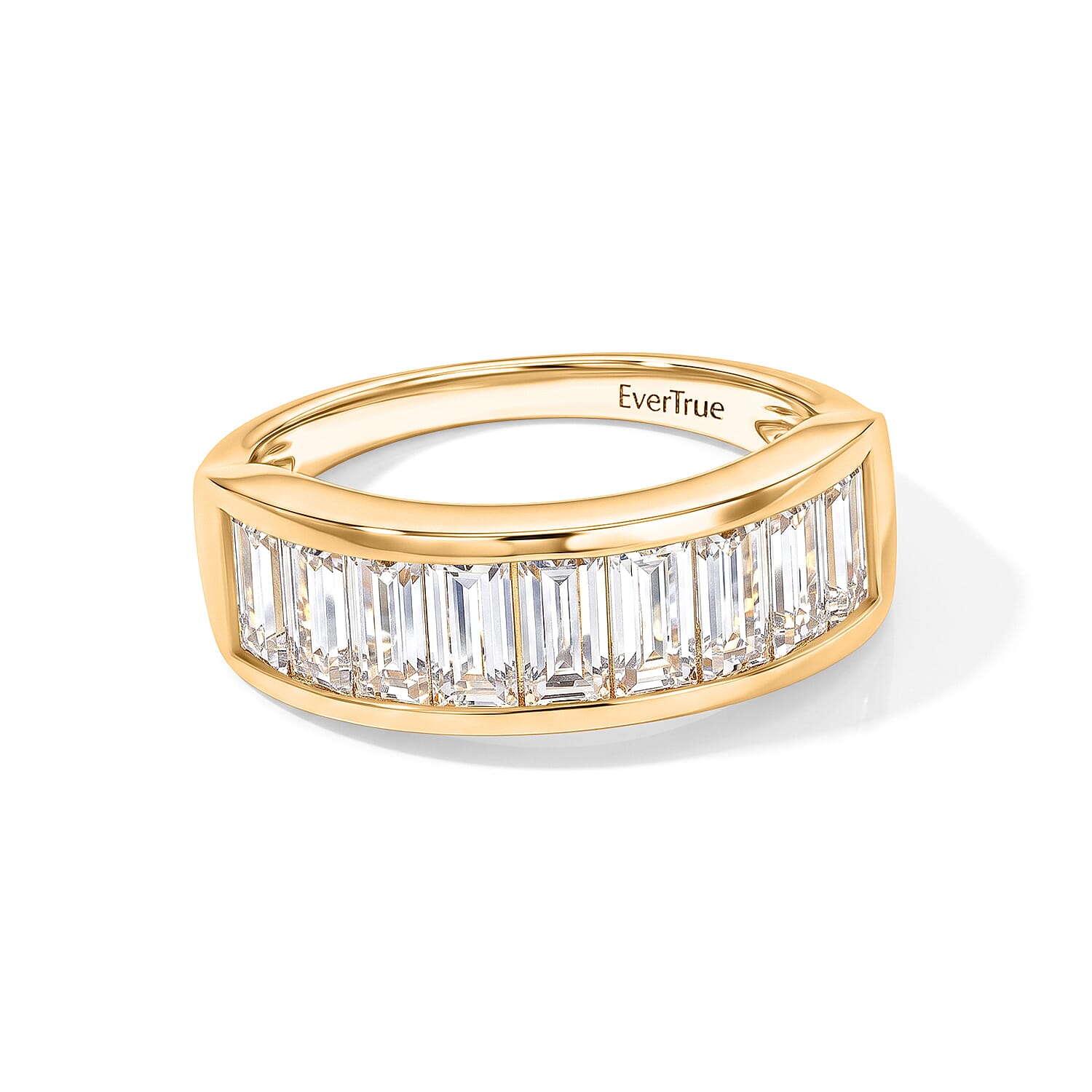 EverTrue Moissanite 2.00 ctw Band Ring in 18K YG Plated (Size 6.0)