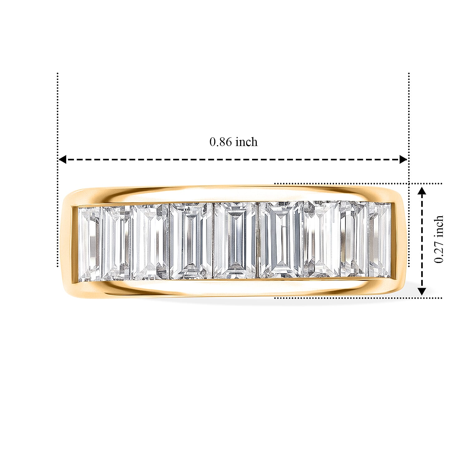 EverTrue Moissanite 2.00 ctw Band Ring in 18K YG Plated (Size 6.0)