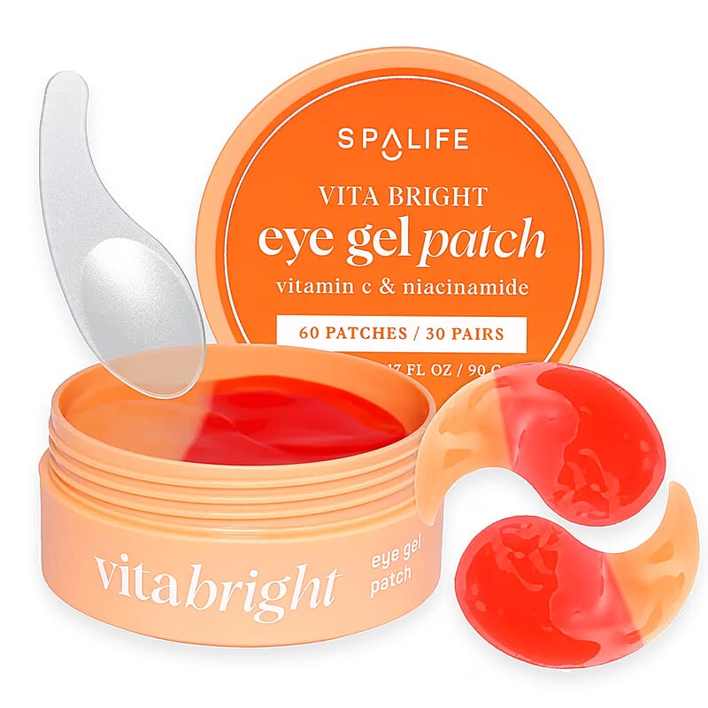 SpaLife Beauty Vita Bright Eye Gel Patch Jar | Vitamin C & Niacinamide | 60 Count