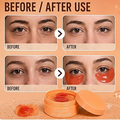 SpaLife Beauty Vita Bright Eye Gel Patch Jar | Vitamin C & Niacinamide | 60 Count