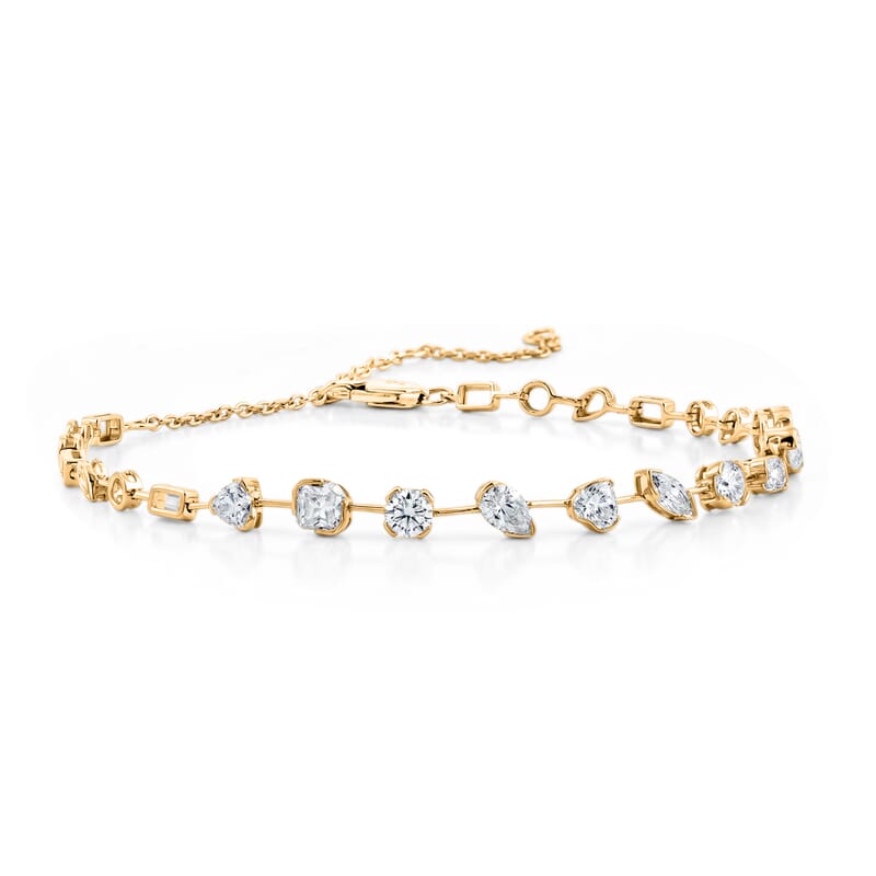 Clarte Stella Nova Collection Moissanite 3.60 ctw Bracelet in 14K Yellow Gold Over Sterling Silver (7.00-10.0In)