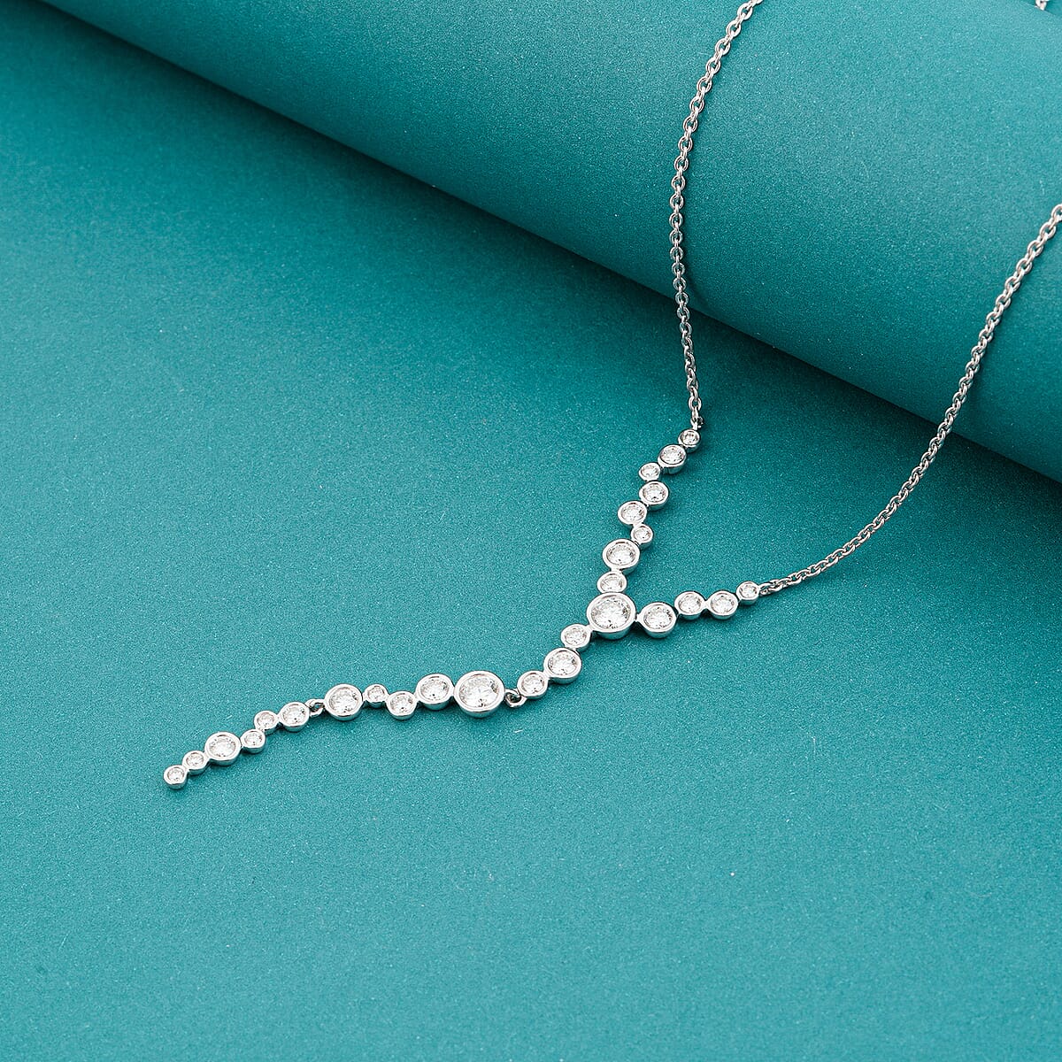 Clarte Galaxy Collection Moissanite 2.35 ctw Necklace in Sterling Silver 22 Inches  image number 1