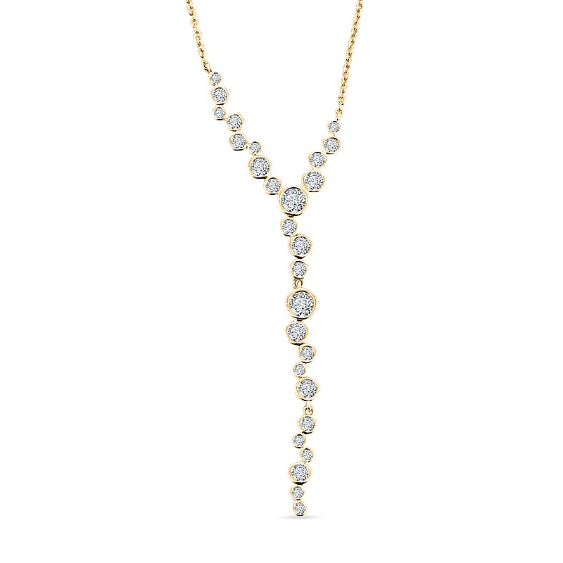 Clarte Galaxy Collection Moissanite 2.35 ctw Necklace in 14K Yellow Gold Over Sterling Silver 22 Inches