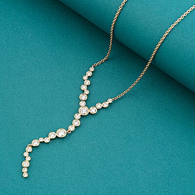 Clarte Galaxy Collection Moissanite 2.35 ctw Necklace in 14K Yellow Gold Over Sterling Silver 22 Inches