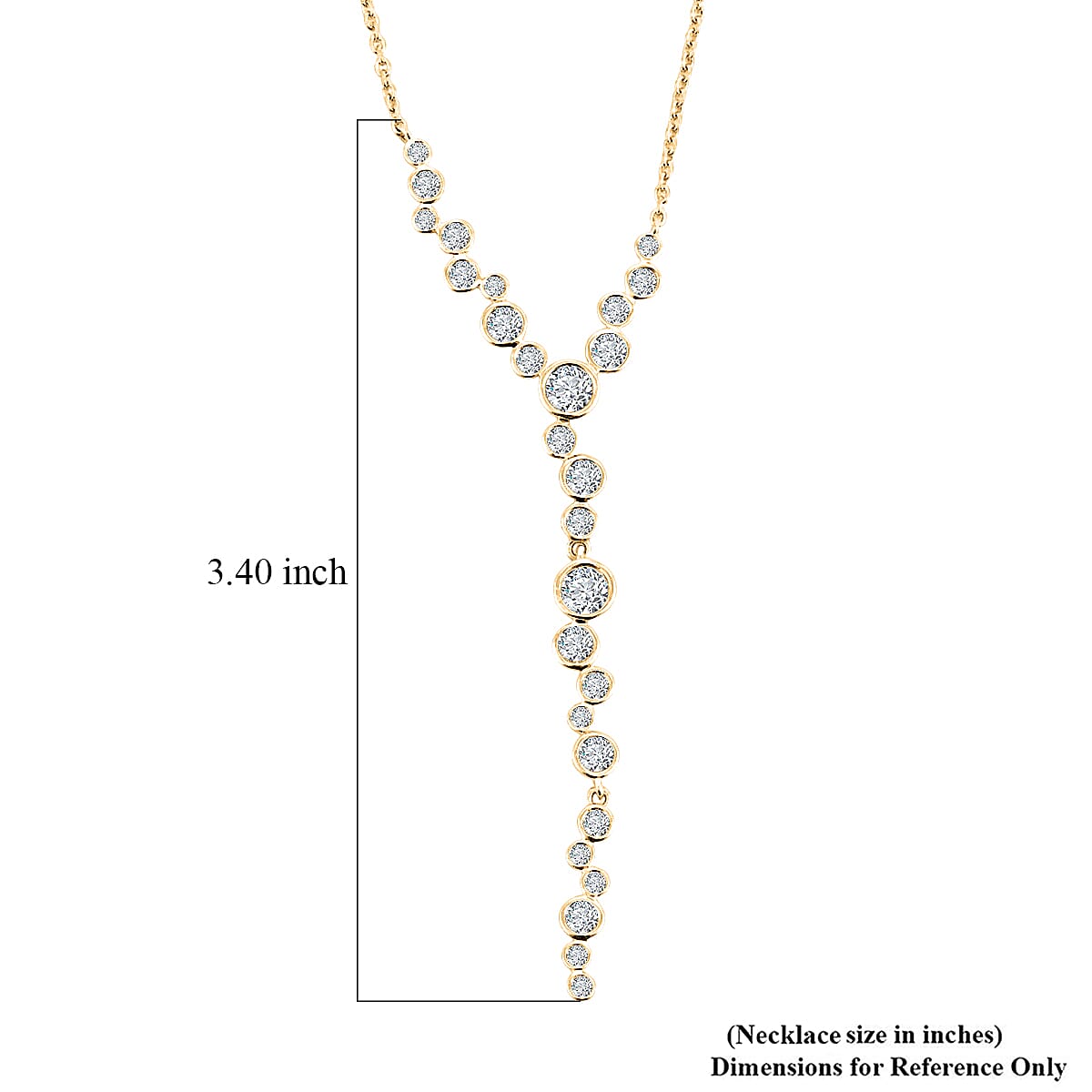 Clarte Galaxy Collection Moissanite 2.35 ctw Necklace in 14K Yellow Gold Over Sterling Silver 22 Inches