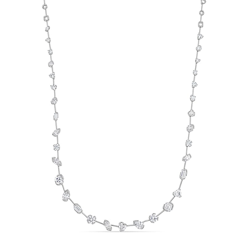 Clarte Stella Nova Collection Moissanite 6.20 ctw Necklace in Sterling Silver 16-20 Inches