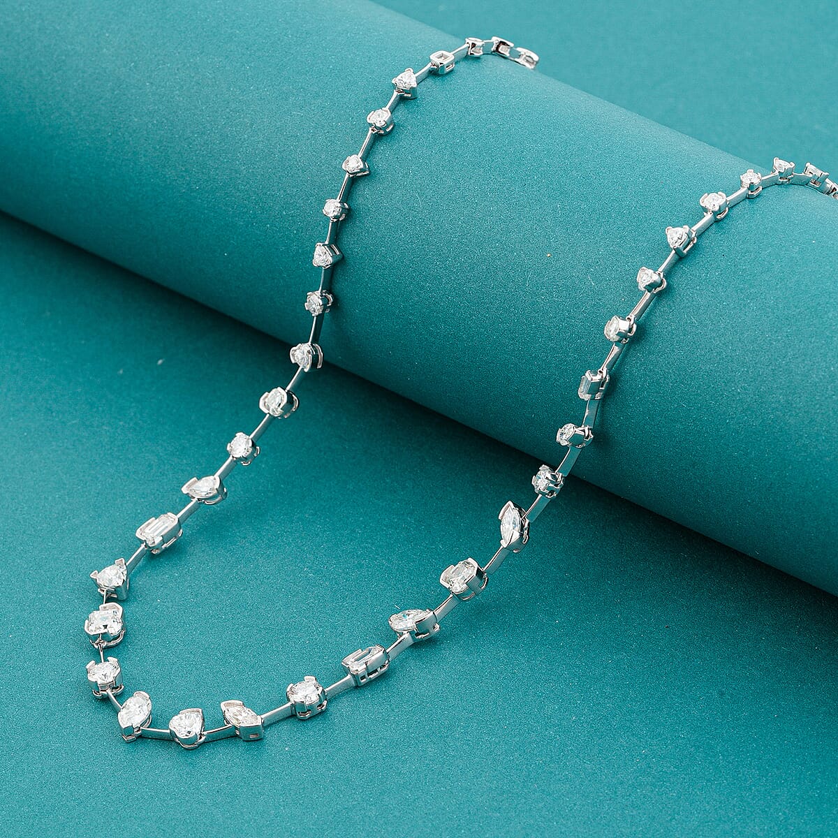 Clarte Stella Nova Collection Moissanite 6.20 ctw Necklace in Sterling Silver 16-20 Inches  image number 1