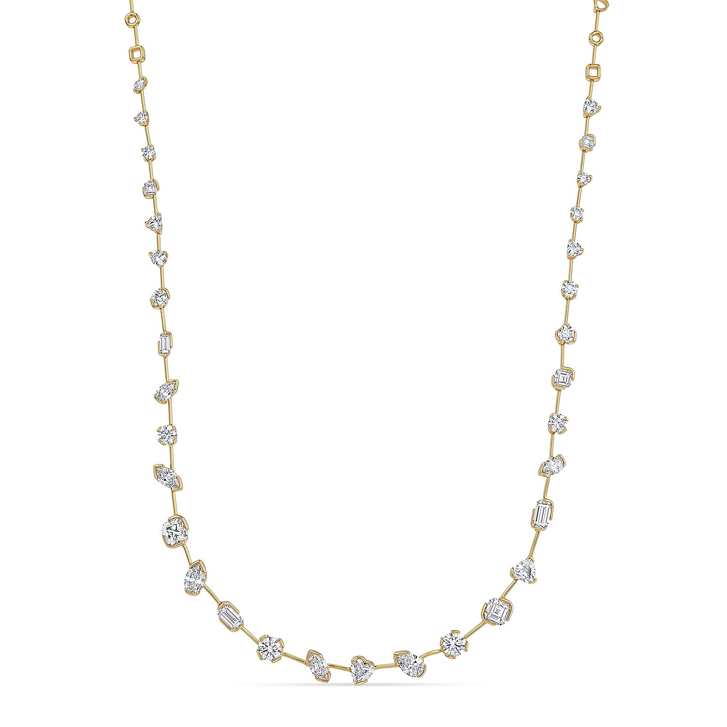 Clarte Stella Nova Collection Moissanite 6.20 ctw Necklace in 14K Yellow Gold Over Sterling Silver 16-20 Inches