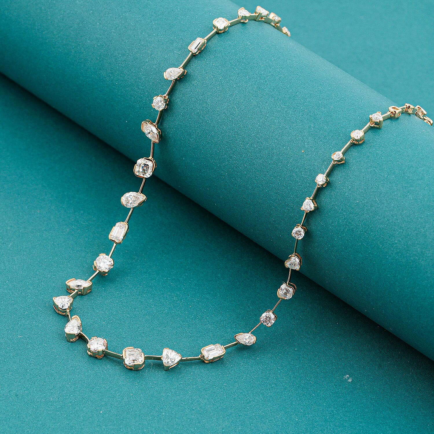 Clarte Stella Nova Collection Moissanite 6.20 ctw Necklace in 14K Yellow Gold Over Sterling Silver 16-20 Inches