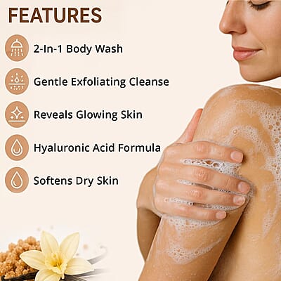 SpaLife Beauty Vanilla & Brown Sugar Exfoliating Body Wash with Vitamin E