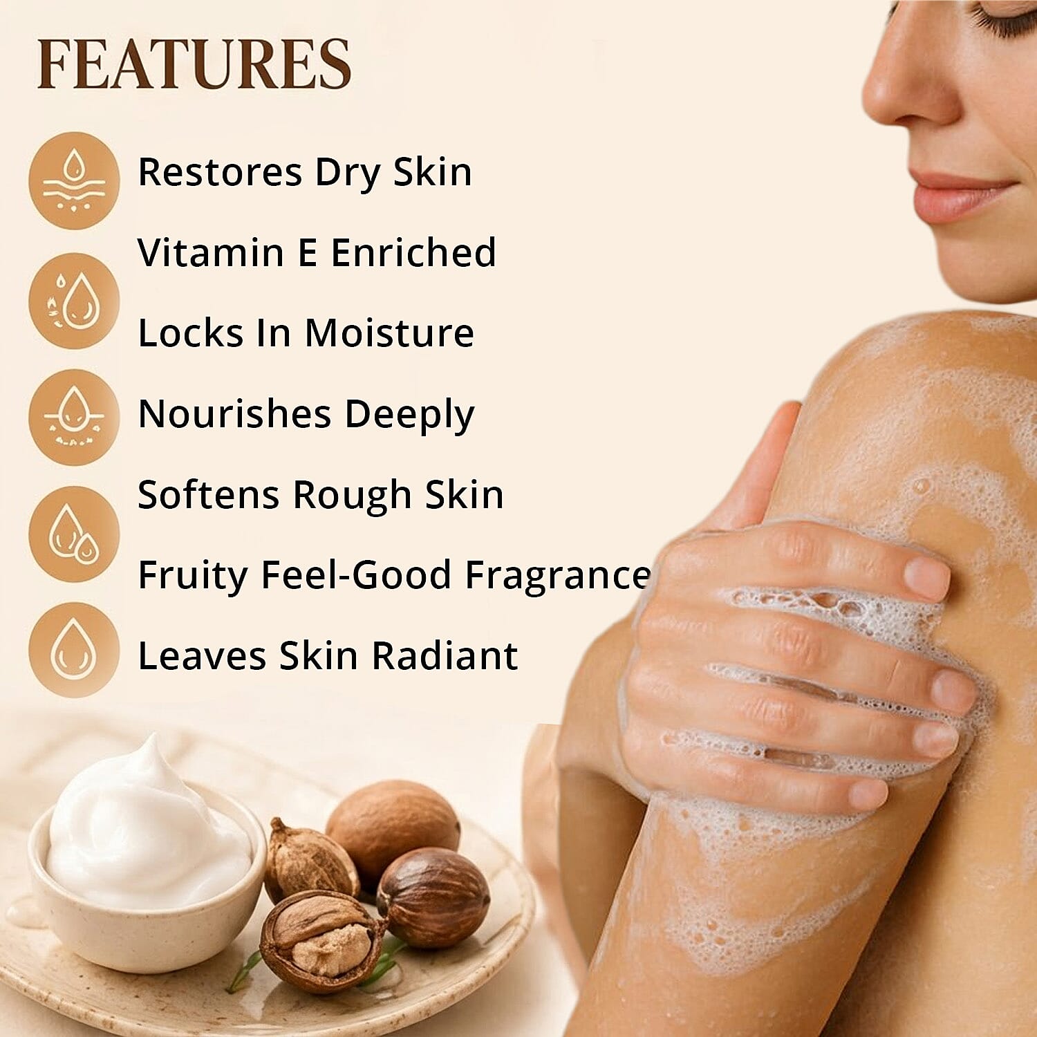 SpaLife Beauty Coconut & Shea Nourishing Body Wash with Vitamin E