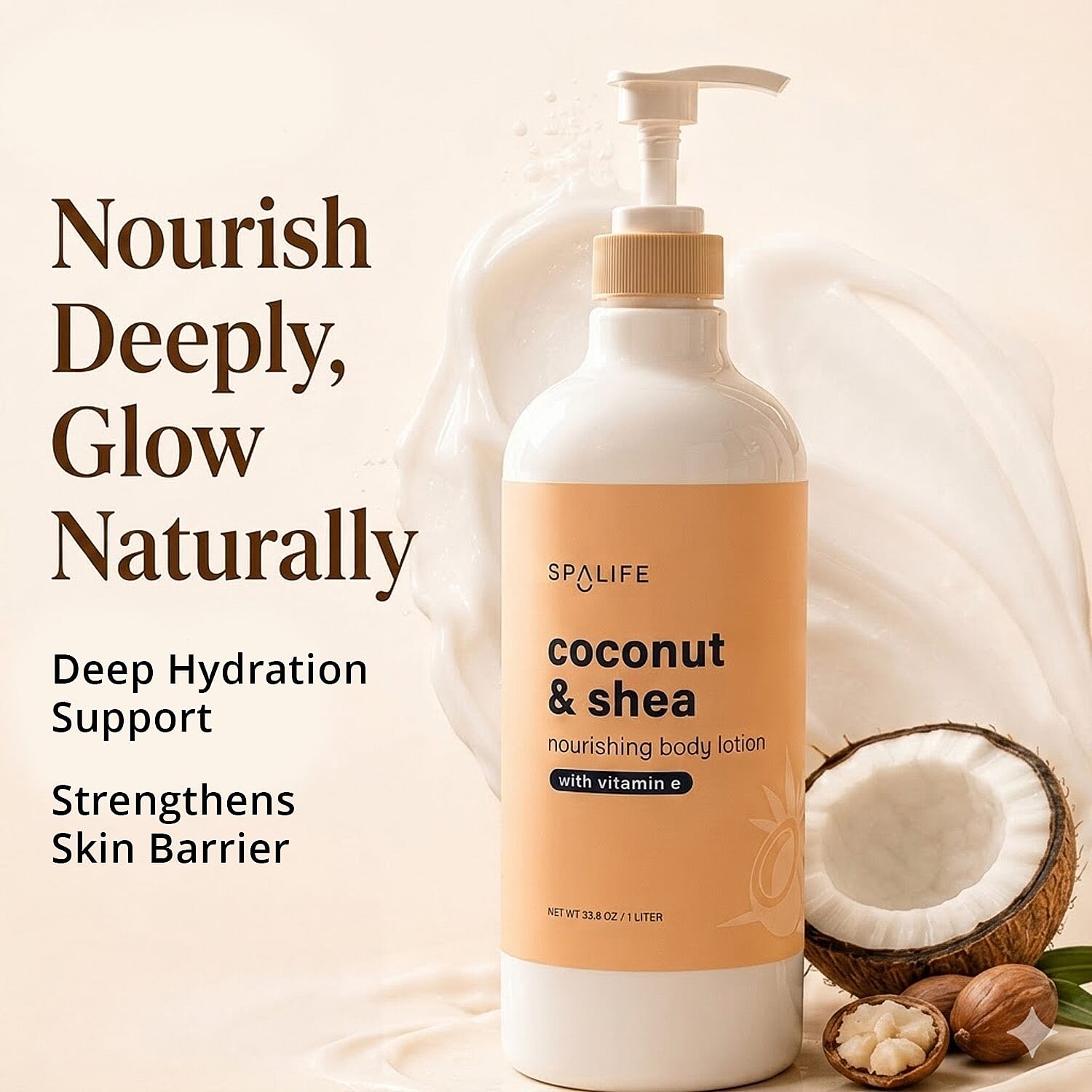 SpaLife Beauty Coconut & Shea Nourishing Body Wash with Vitamin E