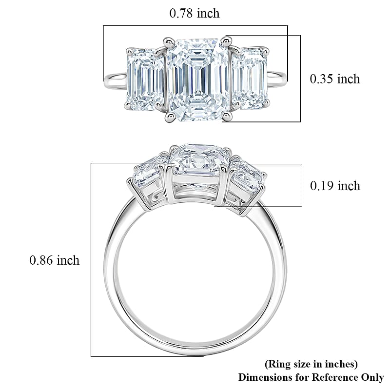 Moissanite 3.00 ctw Ring in Sterling Silver (Size 6.0)