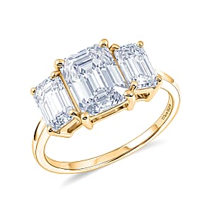 Moissanite 3.00 ctw Ring in 14K YG Over Sterling Silver (Size 6.0)