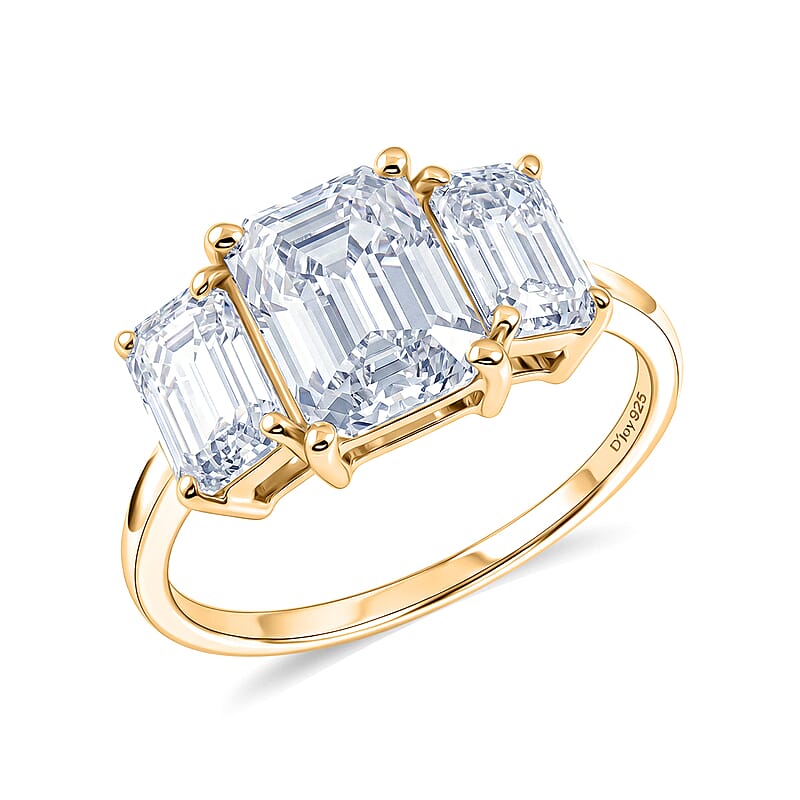 Moissanite 3.00 ctw Ring in 14K YG Over Sterling Silver (Size 6.0)