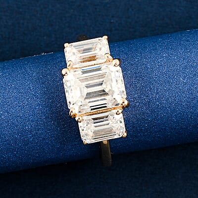 Moissanite 3.00 ctw Ring in 14K YG Over Sterling Silver (Size 6.0)