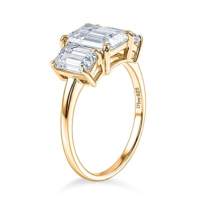 Moissanite 3.00 ctw Ring in 14K YG Over Sterling Silver (Size 6.0)
