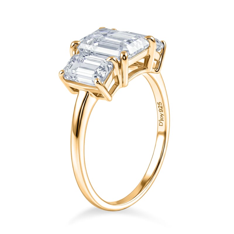 Moissanite 3.00 ctw Ring in 14K YG Over Sterling Silver (Size 7.0)