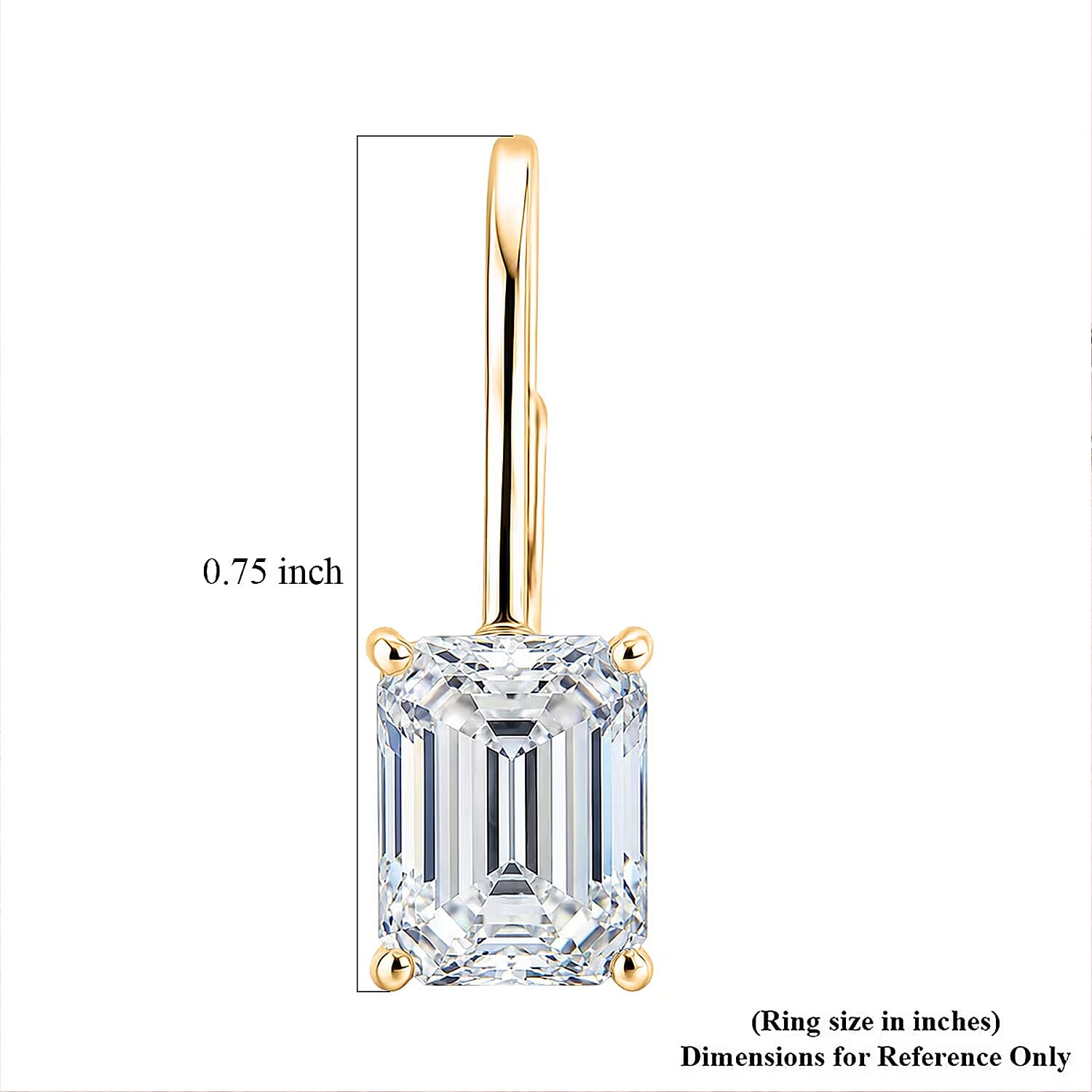 Moissanite 4.00 ctw Drop Earrings in 14K YG Over Sterling Silver