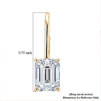 Moissanite 4.00 ctw Drop Earrings in 14K YG Over Sterling Silver