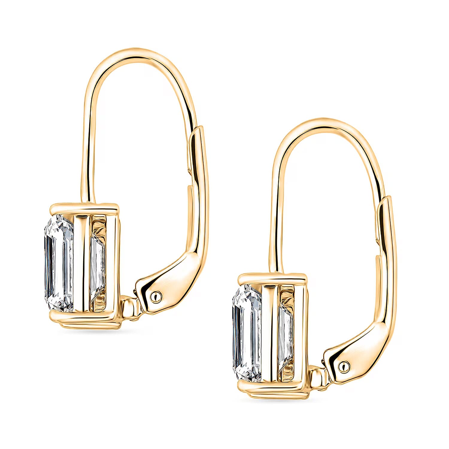 Moissanite 4.00 ctw Drop Earrings in 14K YG Over Sterling Silver