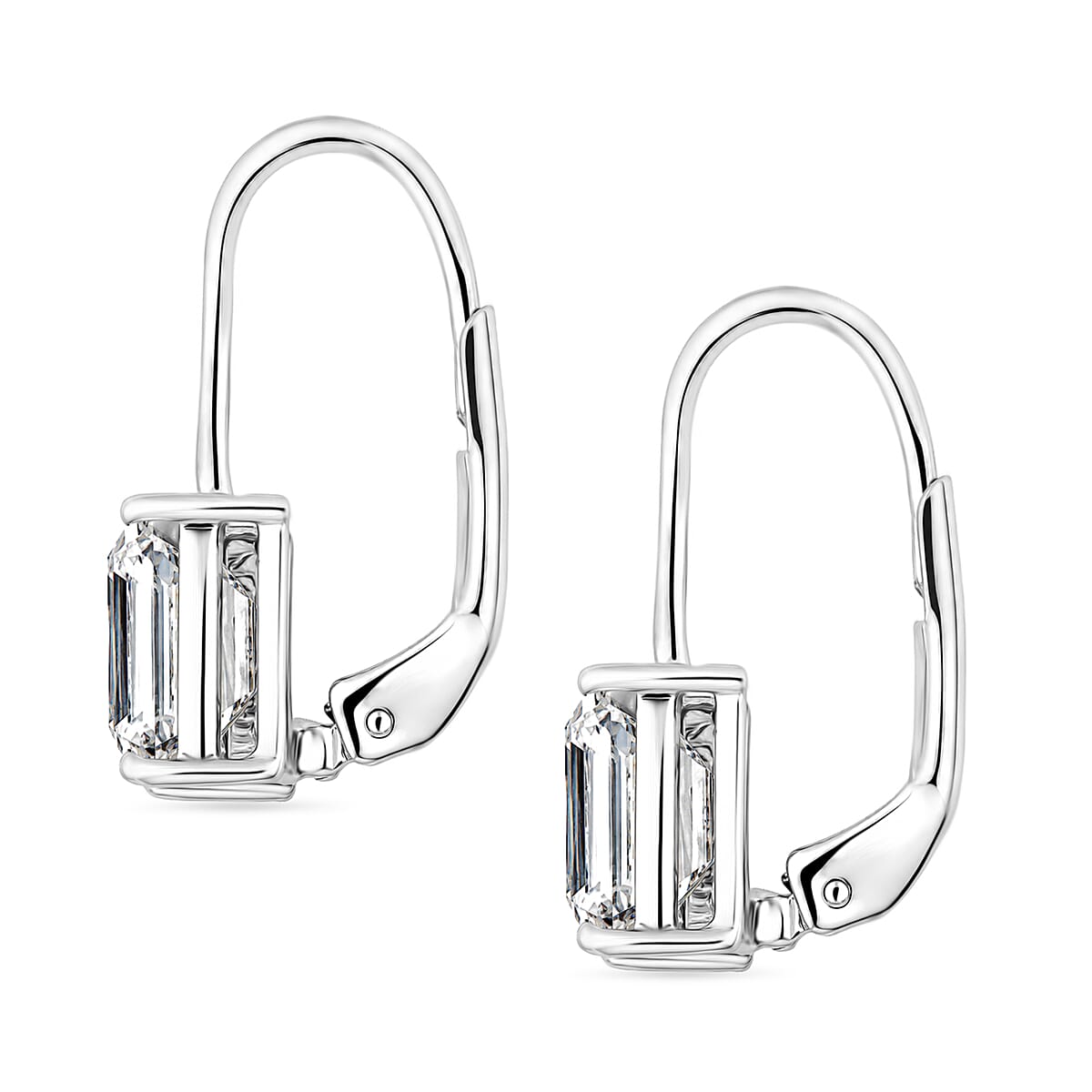 Moissanite 4.00 ctw Drop Earrings in Sterling Silver image number 3