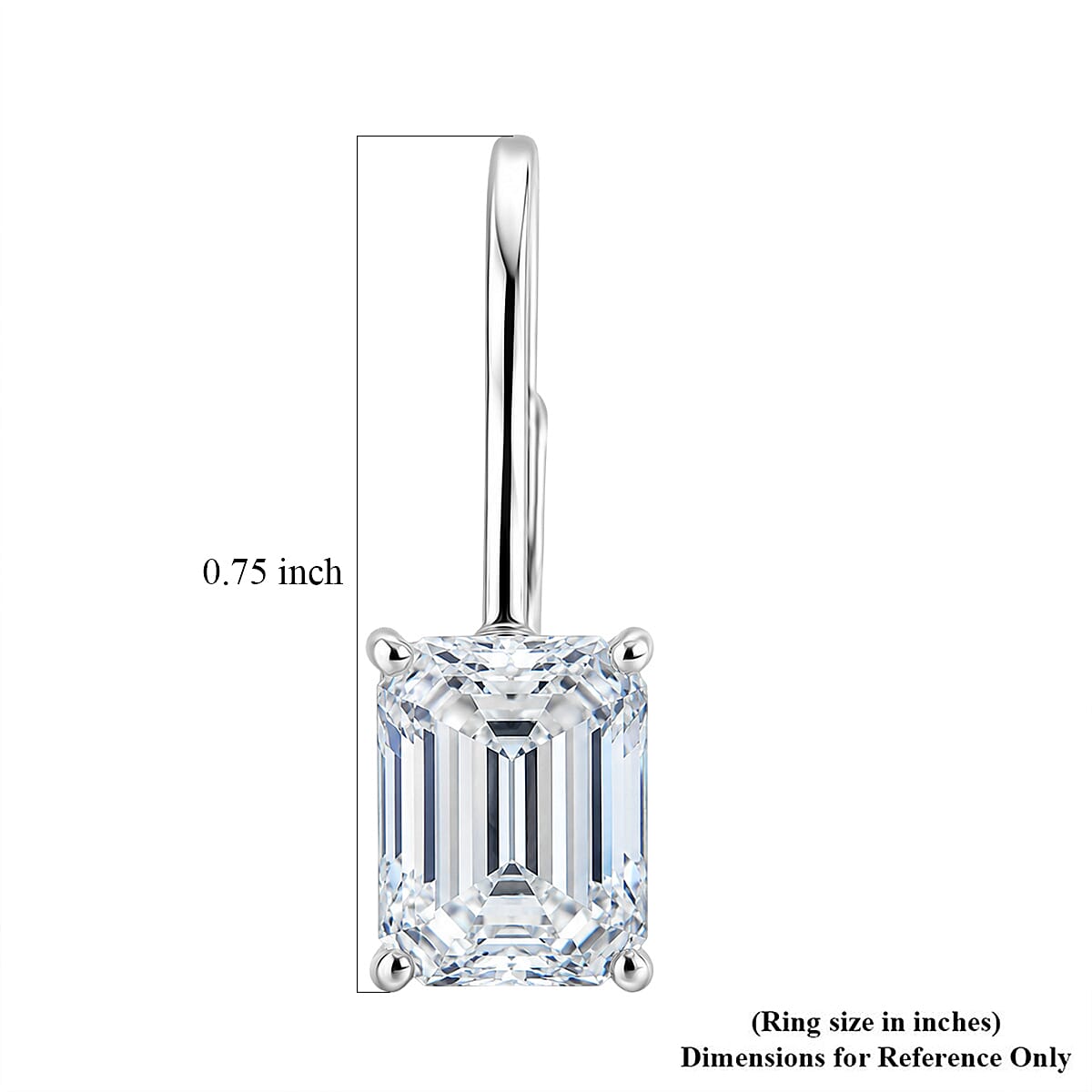 Moissanite 4.00 ctw Drop Earrings in Sterling Silver image number 4