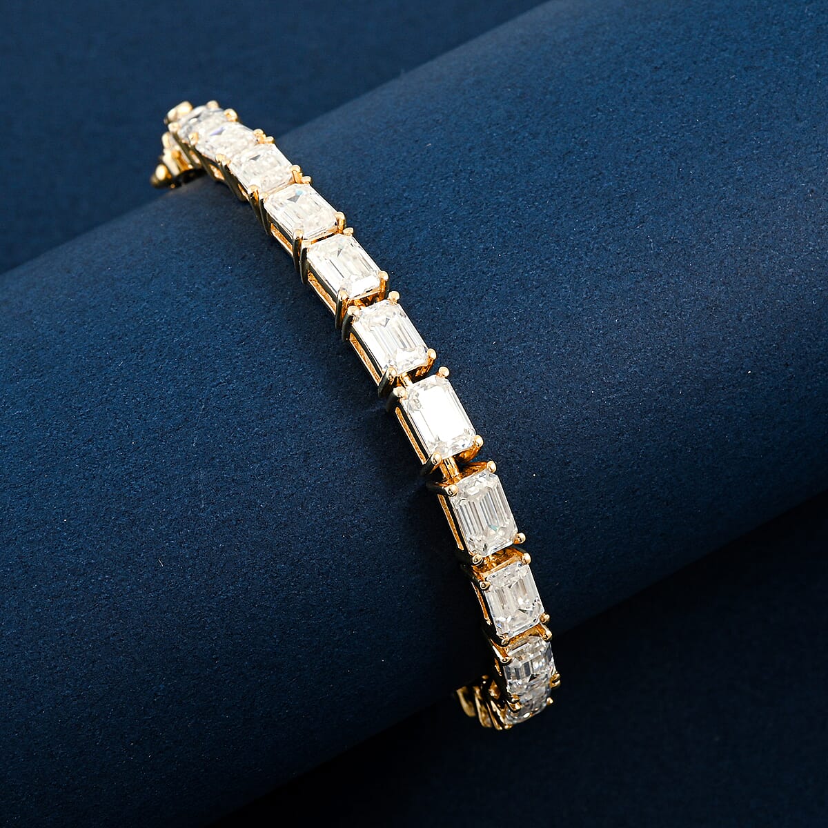 Moissanite 15.50 ctw Tennis Bracelet in 14K YG Over Sterling Silver (7.25 In) image number 1
