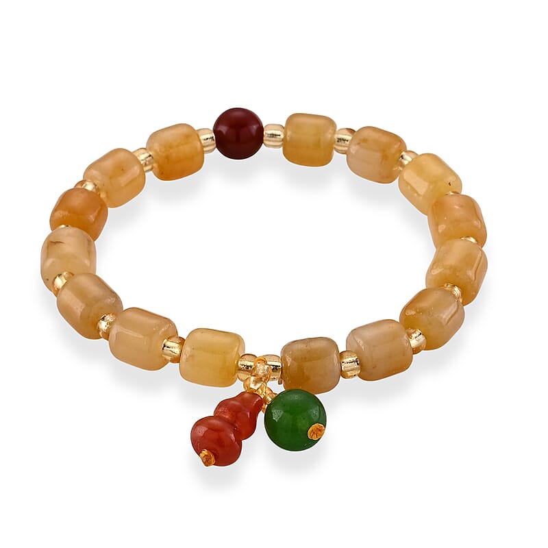 Script Stone 90.00 ctw Beaded Stretch Bracelet