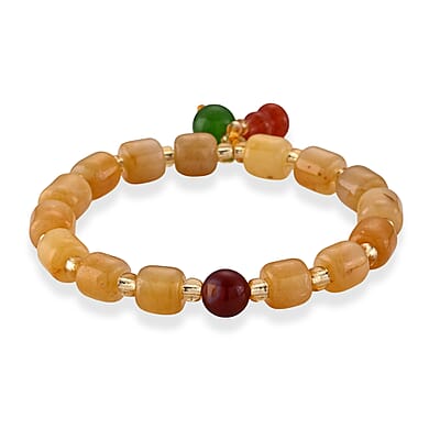 Script Stone 90.00 ctw Beaded Stretch Bracelet