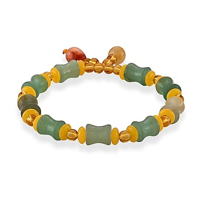 Script Stone 50.00 ctw Beaded Stretch Bracelet (6-6.5In)