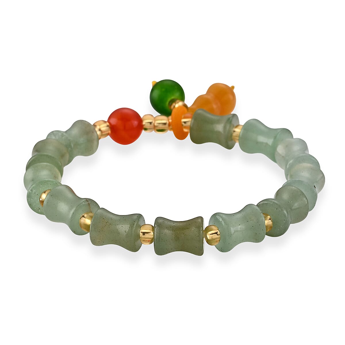 Script Stone 12.00 ctw Beaded Stretch Bracelet (6-6.5In)