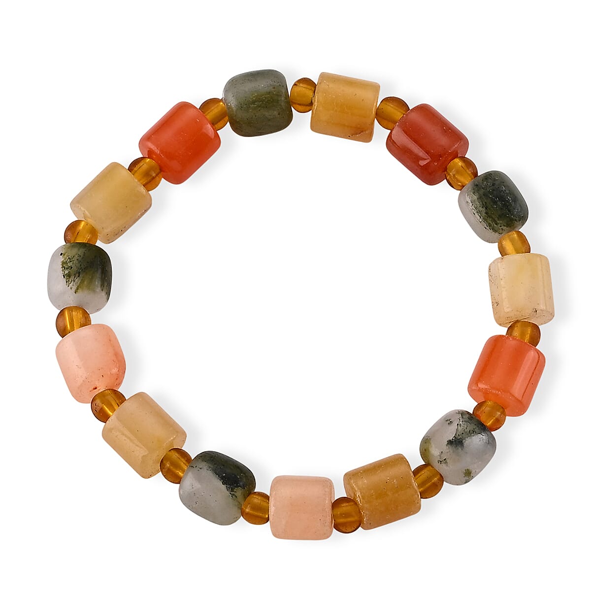 Script Stone 60.00 ctw Beaded Stretch Bracelet (6-6.5In)