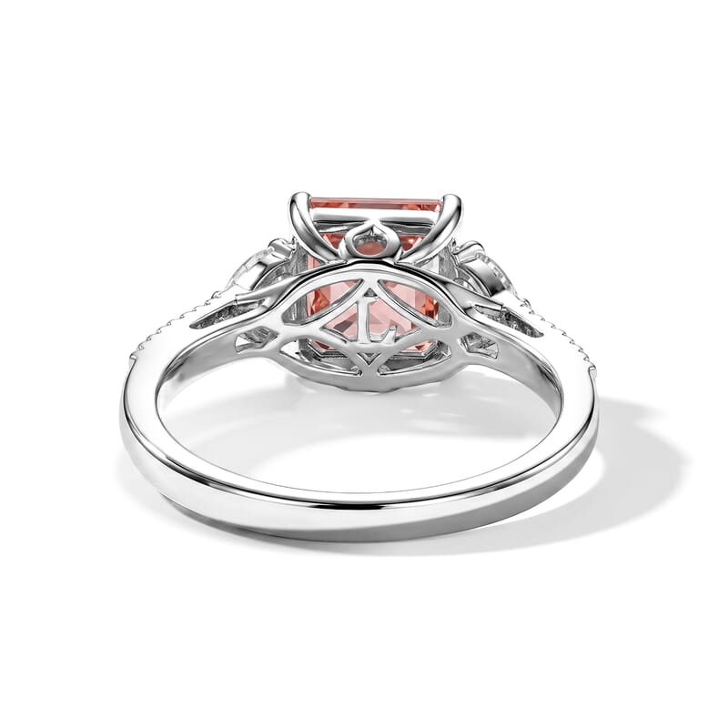 SGL Certified Luxuriant Asscher Cut Lab Grown Pink Diamond and Lab Grown Diamond VS 2.50 ctw Ring in 10K White Gold (Size 8.0)