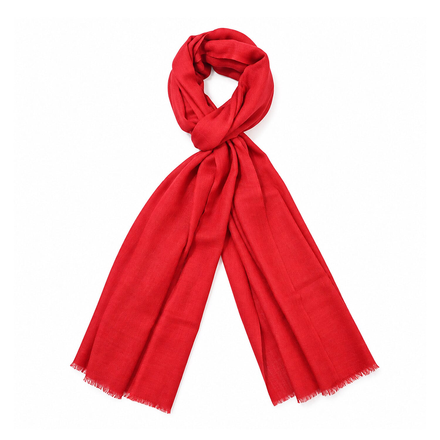 La Marey Signature Red Solid Cashmere Scarf