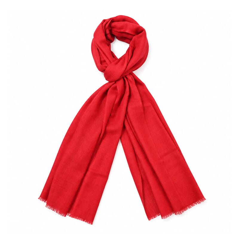 La Marey Signature Red Solid Cashmere Scarf