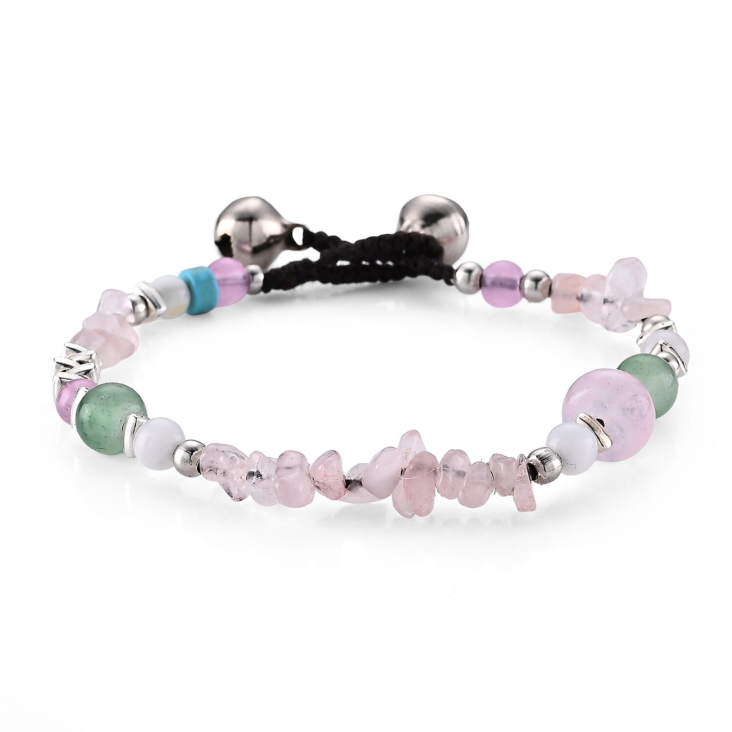 Pink Quartz 10.00 ctw Bracelet in Silvertone (7.00 In)